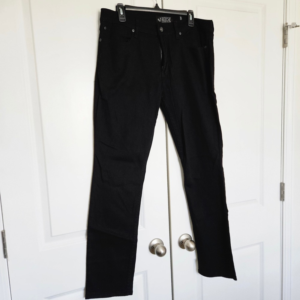 Xxx Rude Super Skinny Jeans Mens Sz 38x32 - Black Denim - Hot Topic NEW